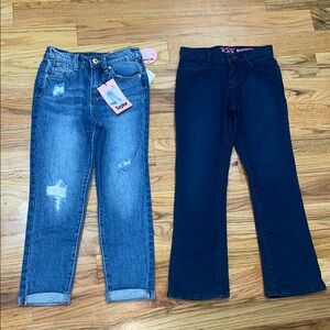 Girls' Denim Jeans Set - Light and Dark Blue sz 8